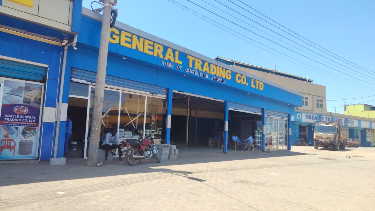 Abayle General Trading Co. Ltd showroom on Yei Road, Hai Mauna, Juba — home of construction materials